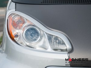 smart fortwo Eyebrows/ Headlight Trim - 451 model - White- V2